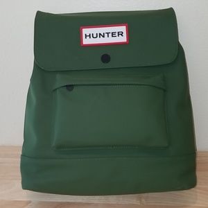 Hunter Backpack, green exterior, orange interior
